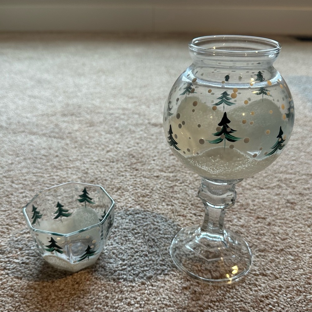 Set Of Winter Trees Tealight/Votive Candle
Set